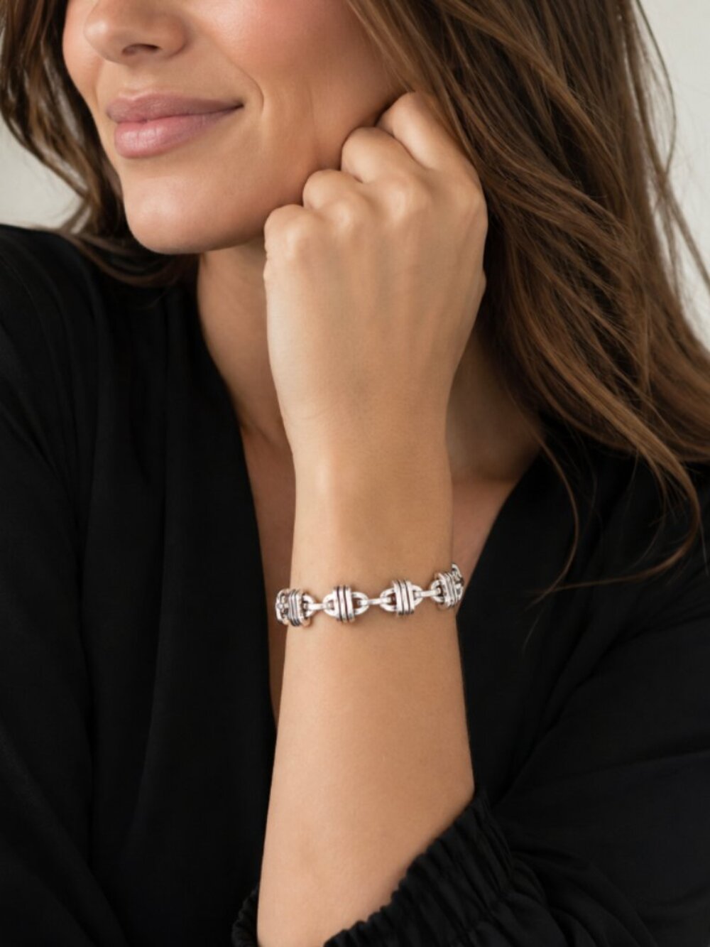 925 Sterling Silver Chain Link Bracelet Modern Trendy Link Bracelet - Picture 9 of 9